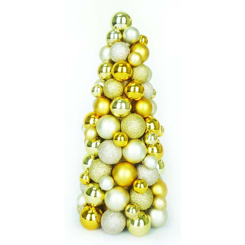Northlight Shades of Gold Shatterproof Christmas Ball Ornament Table
